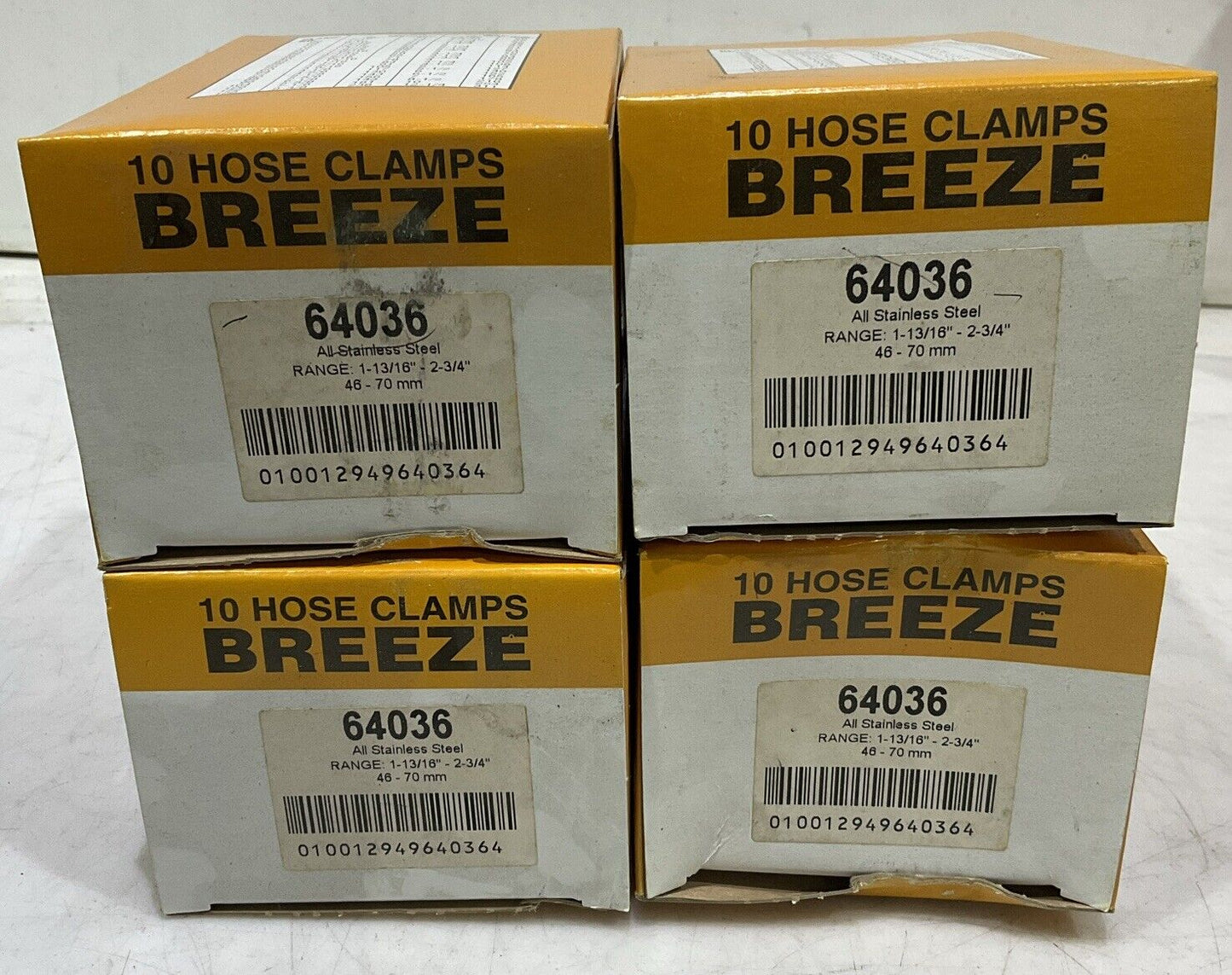 BREEZE 64036 10 HOSE CLAMPS LOT OF 4 554