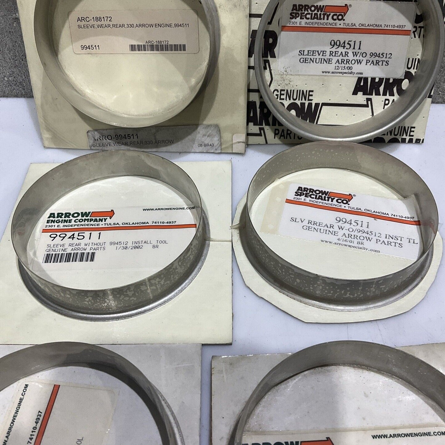 ARROW ENGINE CO. 994511 REAR WEAR SLEEVE 330 LOT OF 6 U4M