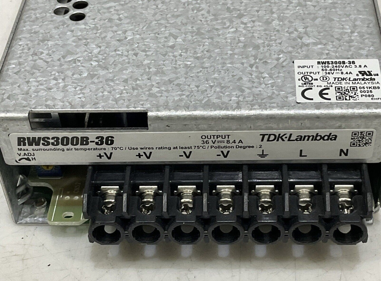 TDK LAMBDA RWS300B-36 240V 60HZ EHFP SWITCHING POWER SUPPLY AC/DC CONVERTER U4M