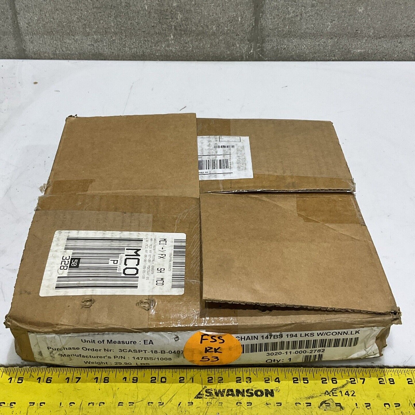 REGINA 147BS/1008 ENDURO ROLLER CHAIN 194 LINKS W/ CONN.LK 147BS 1008 U3S