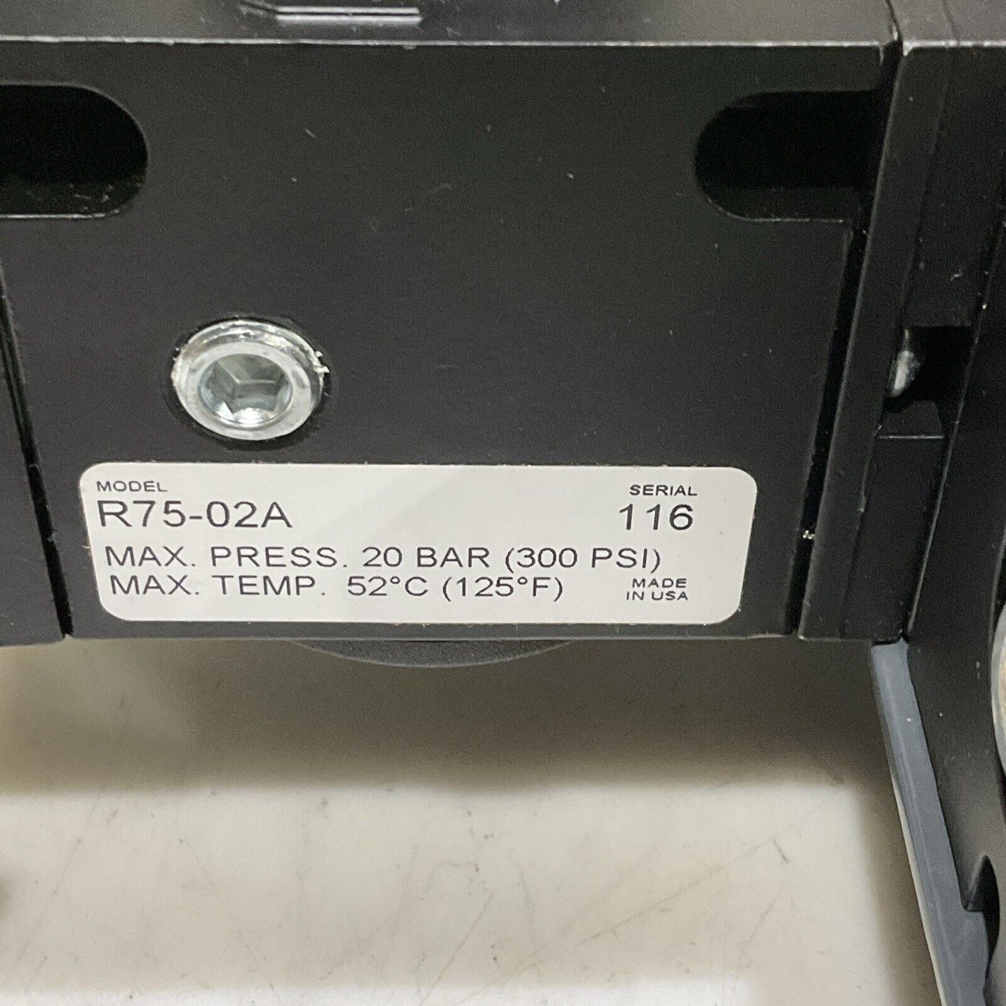 PARKER PNEUMATIC SUPPLY PANEL SV75-02 PID-5977 R75-02A 46A-AA1-JDE0-1KA U3S