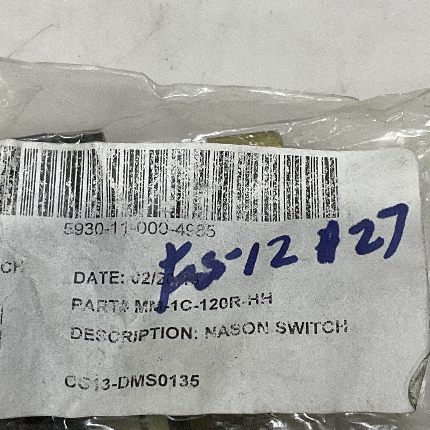 NASON MM-1C-120R/HH LOW PRESSURE SWITCH LOT OF 2 U3S