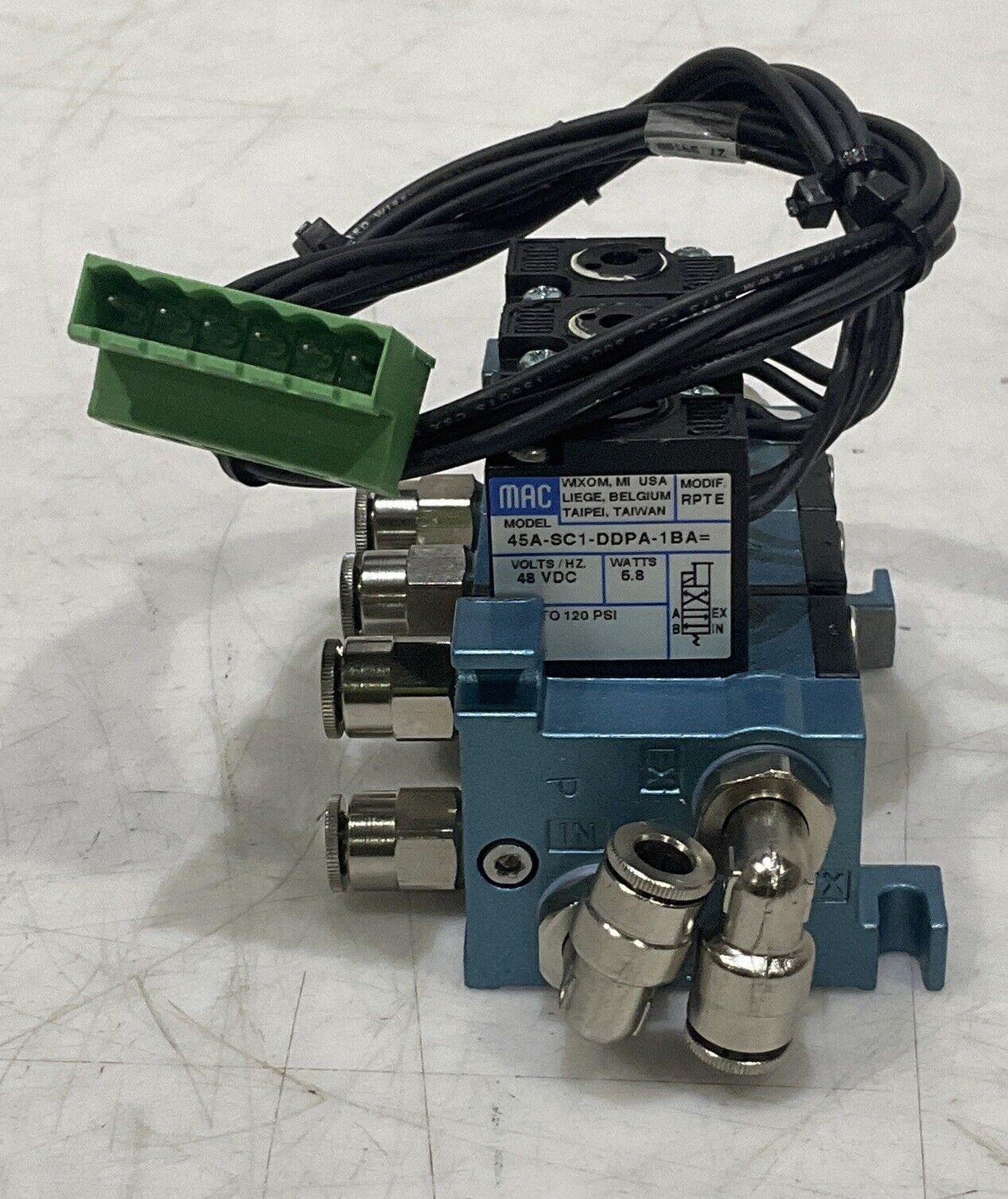 MAC 45A-SC1-DDPA-1BA SOLENOID AIR VALVE ASSEMBLY U3S