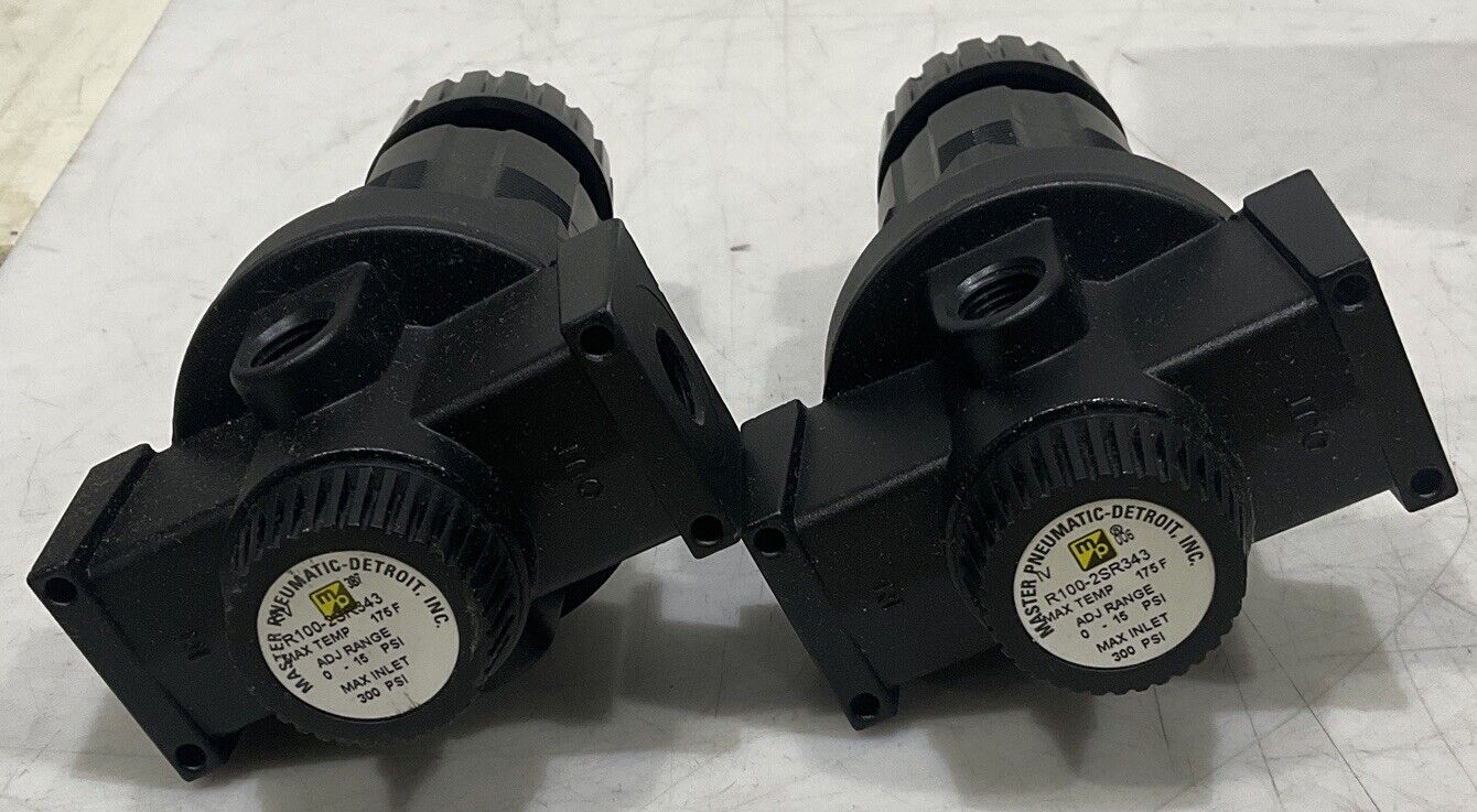 MASTER PNEUMATIC-DETROIT R100-2SR343 REGULATOR LOT OF 2 U3S