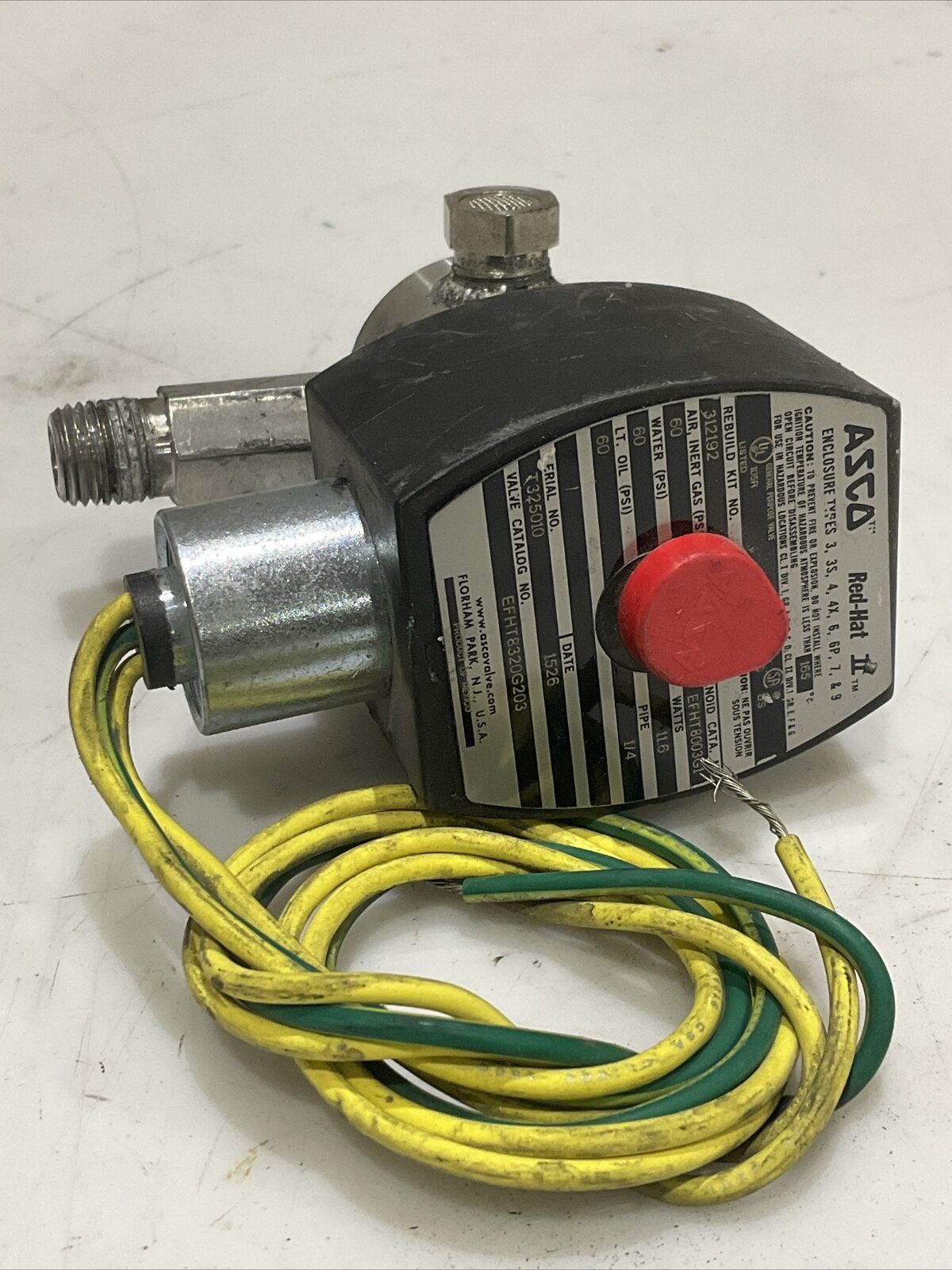 ASCO 312192 EFHT8320G203 SOLENOID VALVE 1/4 60 PSI 11.6 W LOT OF 3