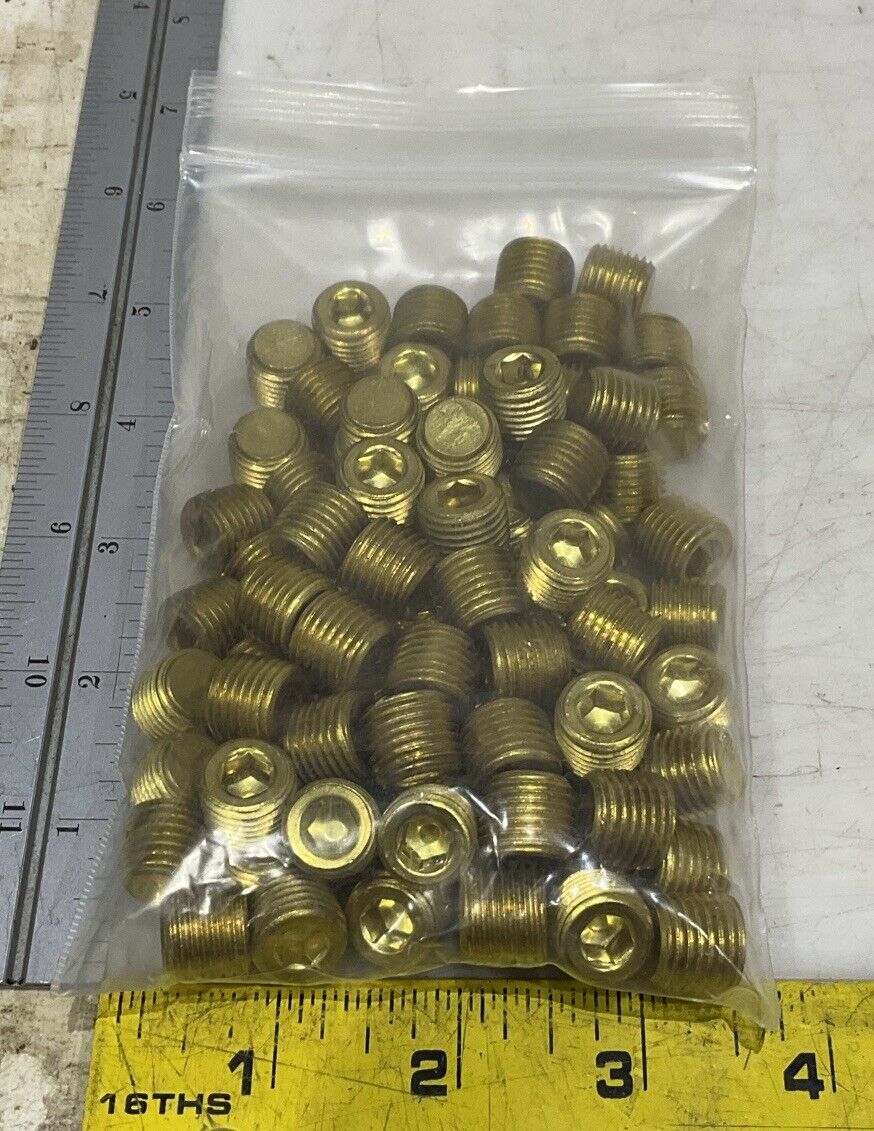 PARKER 219P-4 BRASS HEX FITTING PLUG LOT OF 85 U3S