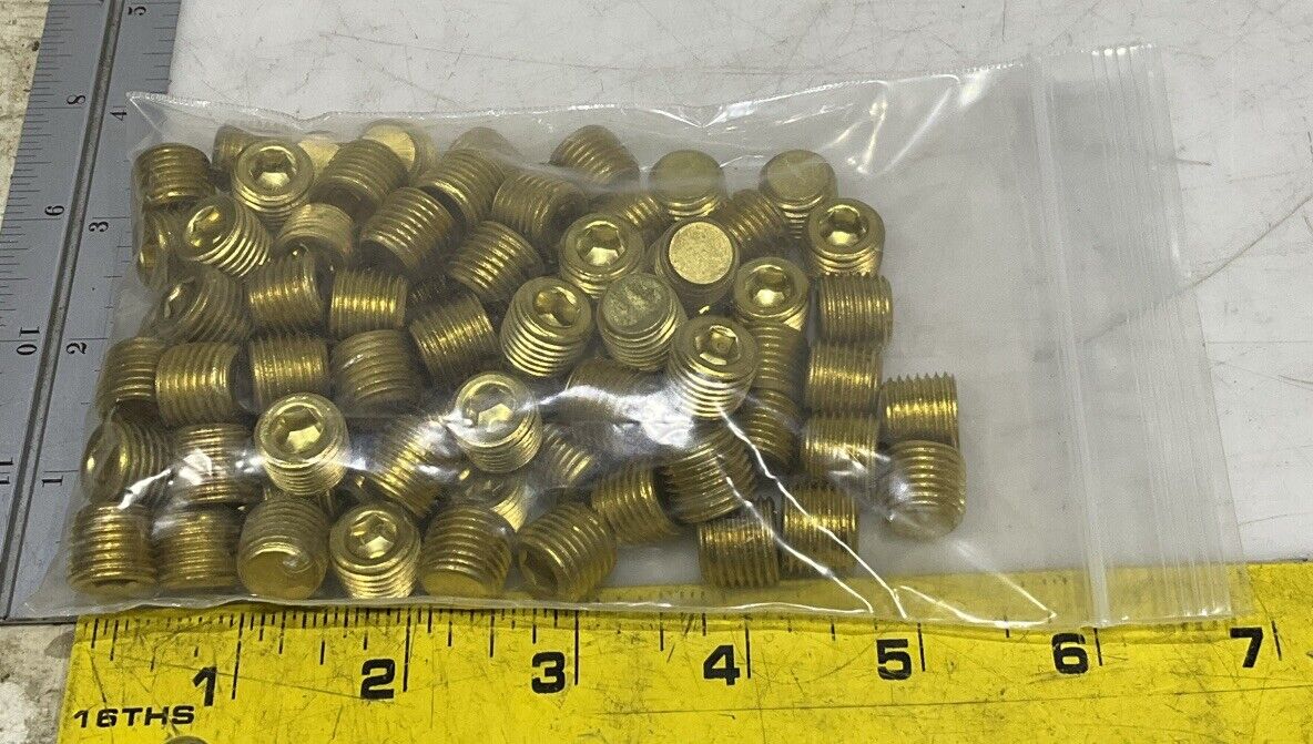 PARKER 219P-4 BRASS HEX FITTING PLUG LOT OF 85 U3S