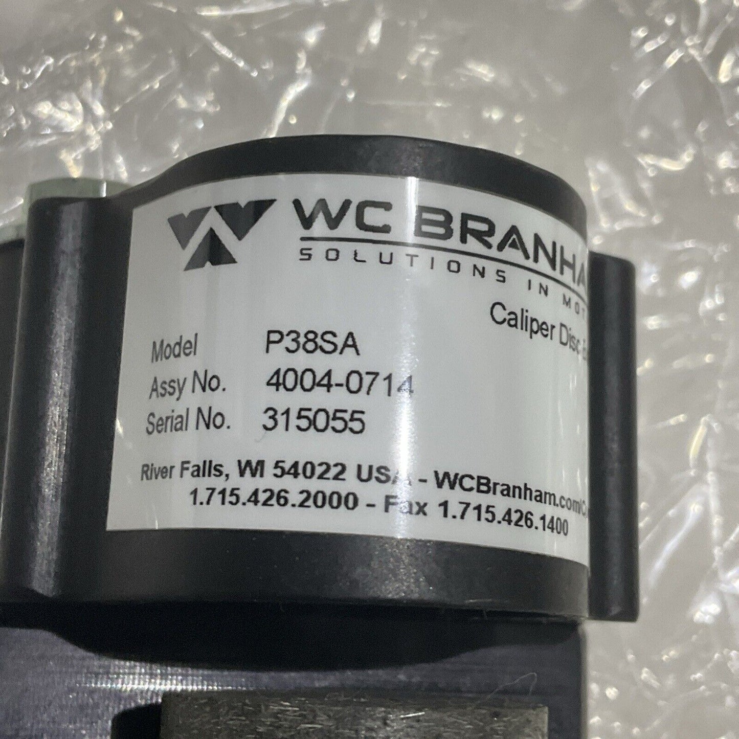 WC BRANHAM P38SA PNEUMATIC CALIPER DISC BRAKE 4004-0714 U3S