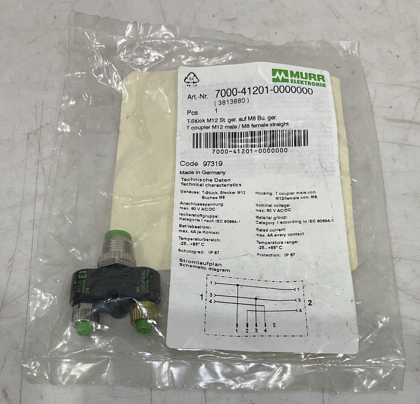 MURR ELEKTRONIK 7000-41201-0000000 ADAPTER U3S