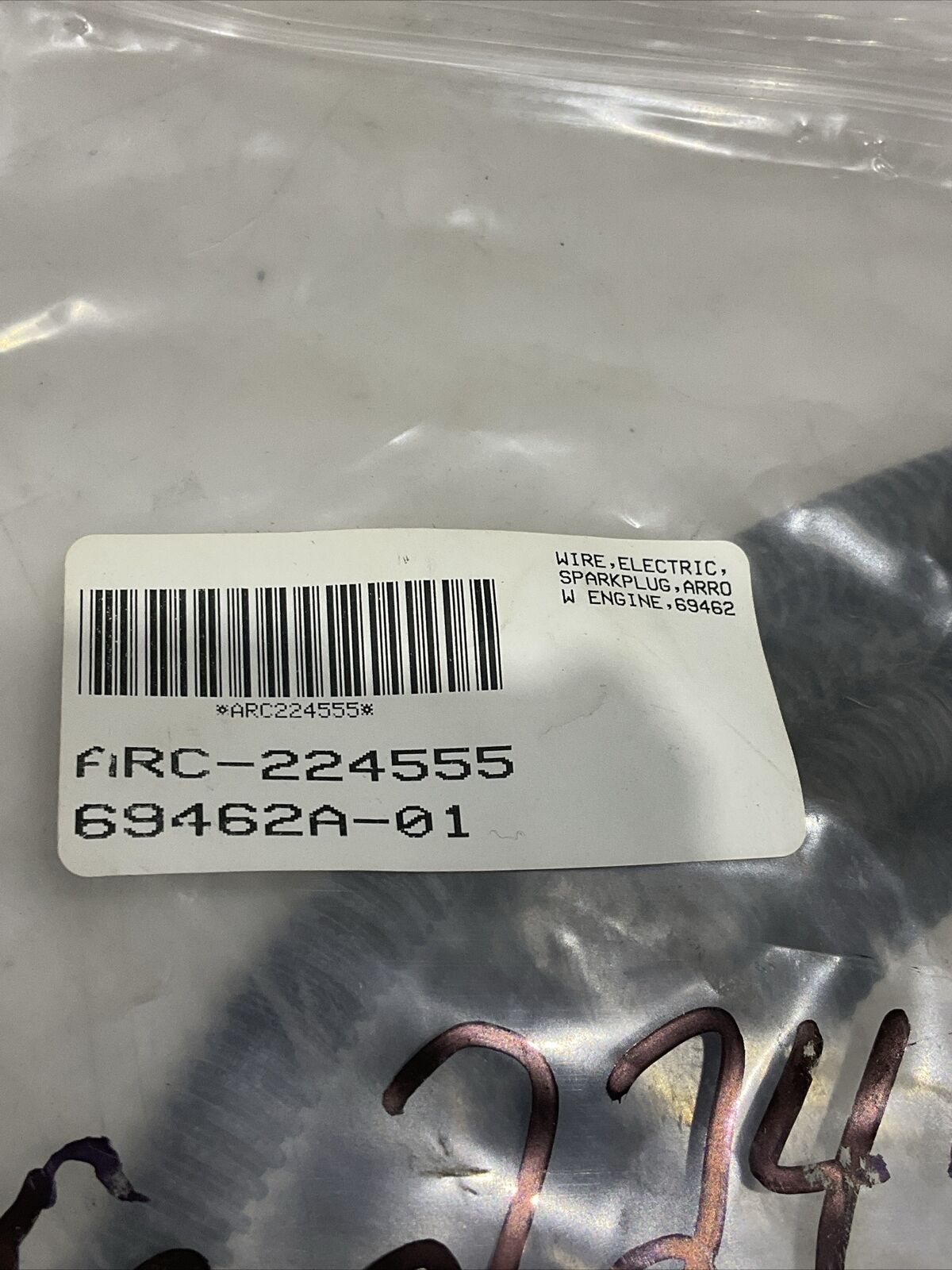 ARROW ENGINE CO. 69462A-01 EKECTRIC SPARKPLUG WIRE LOT OF 4 U4M