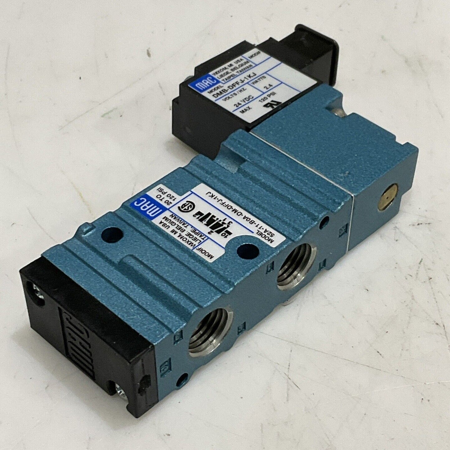 MAC 52A-11-B0A-DM-DFFJ-1KJ SOLENOID VALVE 3-WAY 24 VDC DMB-DFFJ-1KJ U3S