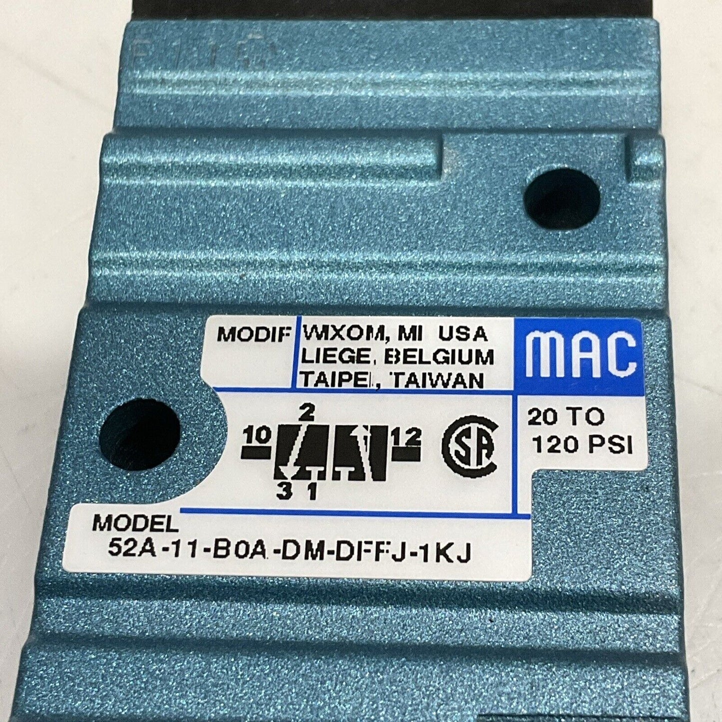 MAC 52A-11-B0A-DM-DFFJ-1KJ SOLENOID VALVE 3-WAY 24 VDC DMB-DFFJ-1KJ U3S