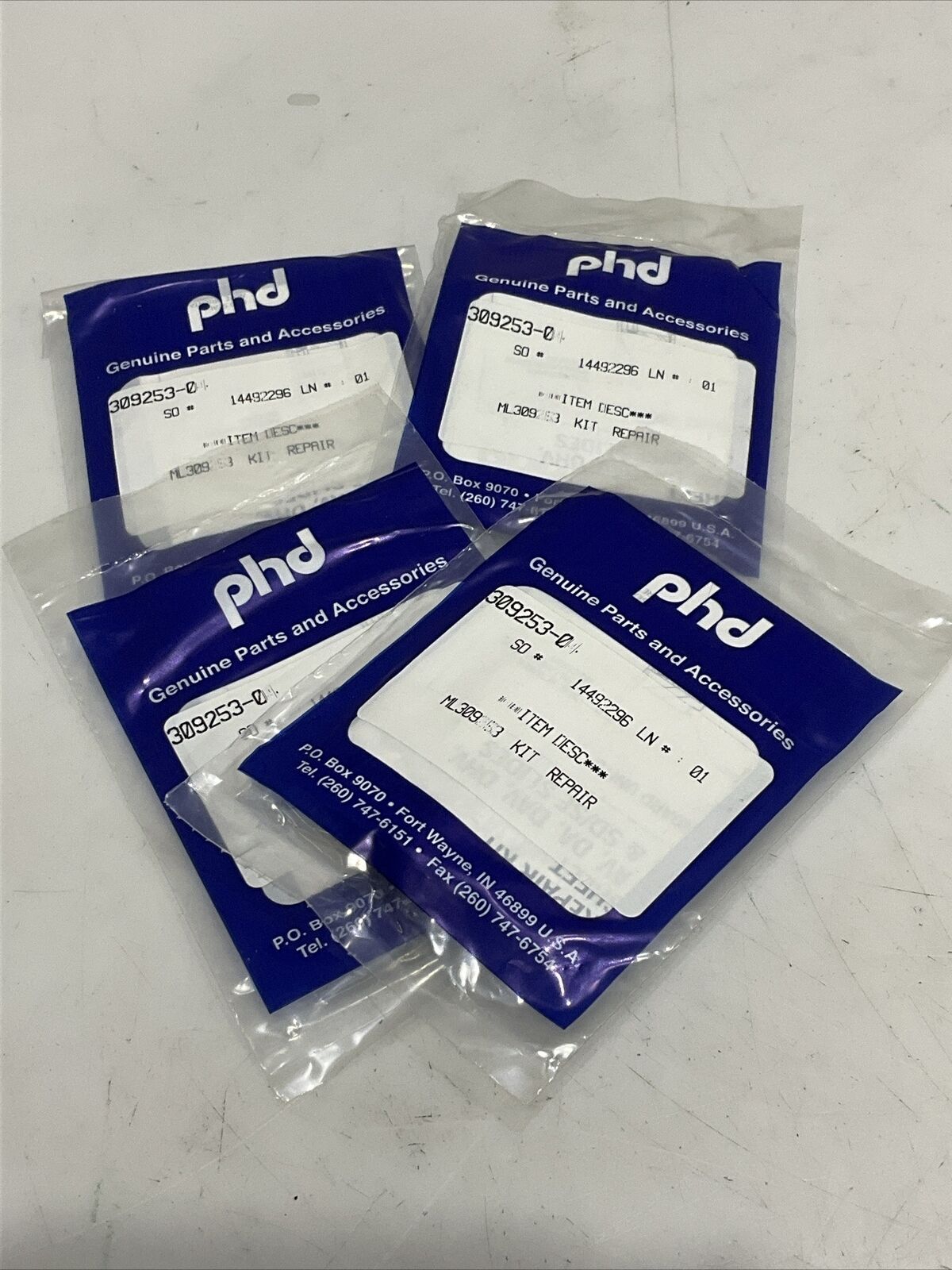 PHD 309253-04 ML309253 REPAIR KIT LOT OF 4 U3S