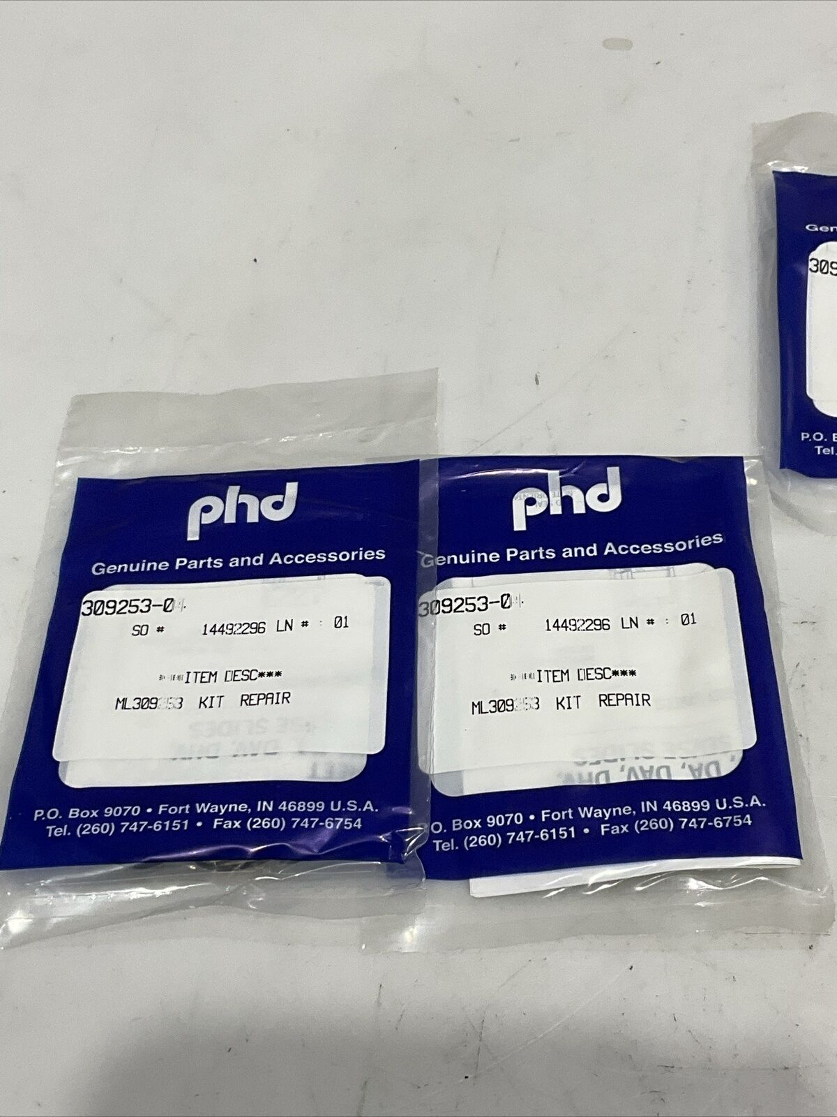 PHD 309253-04 ML309253 REPAIR KIT LOT OF 4 U3S