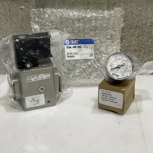 SMC AV3000-N03-5D0Z SOFT START UP SOLENOID VALVE K40-MP1.0-N02MS GAUGE U3S