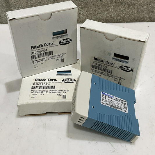 ALTECH CORP PS-S2024 POWER SUPPLY DIN RAIL 24W 1A 85-264VAC 24VDC LOT OF 3 U3S