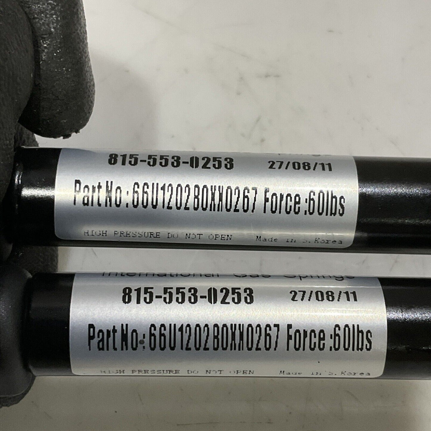 IGS 66U1202B0XX0267 HIGH PRESSURE GAS SPRING 60 LBS LOT OF 2 U3S