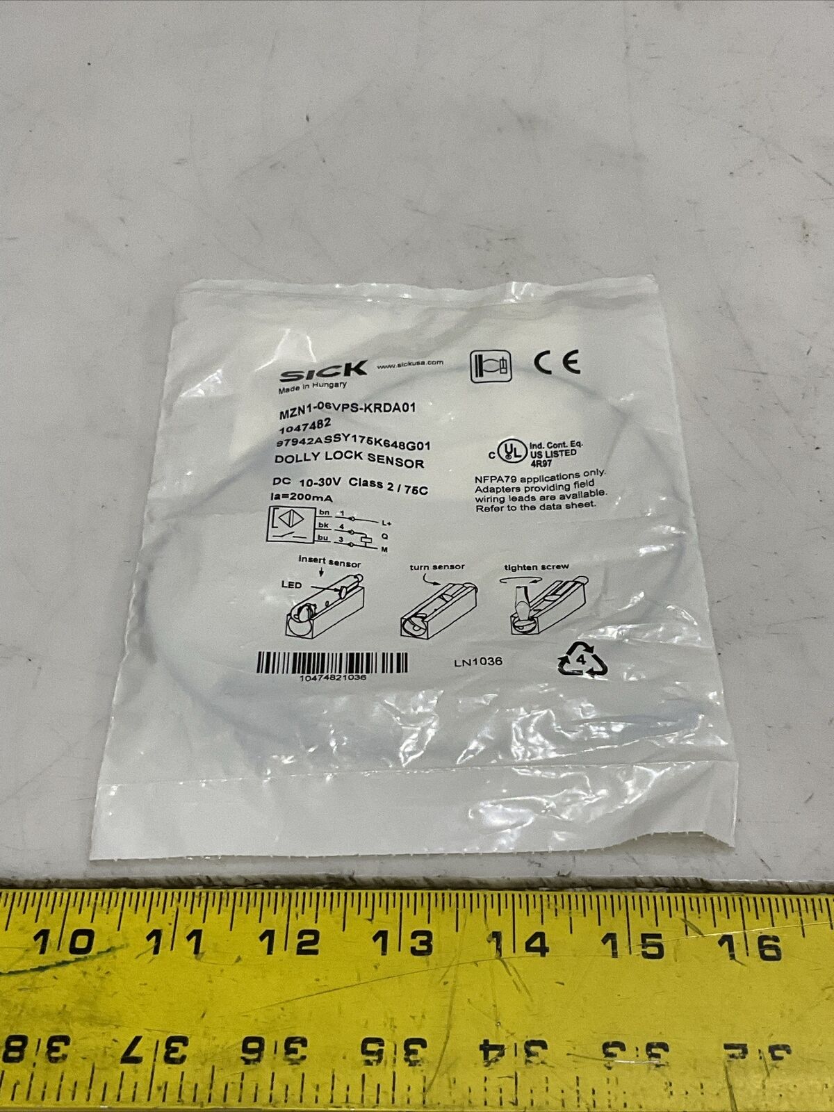 SICK MZN1-06VPS-KRDA01 DOLLY LOCK SENSOR 10-30V CLASS2/75C 200 MA U3S