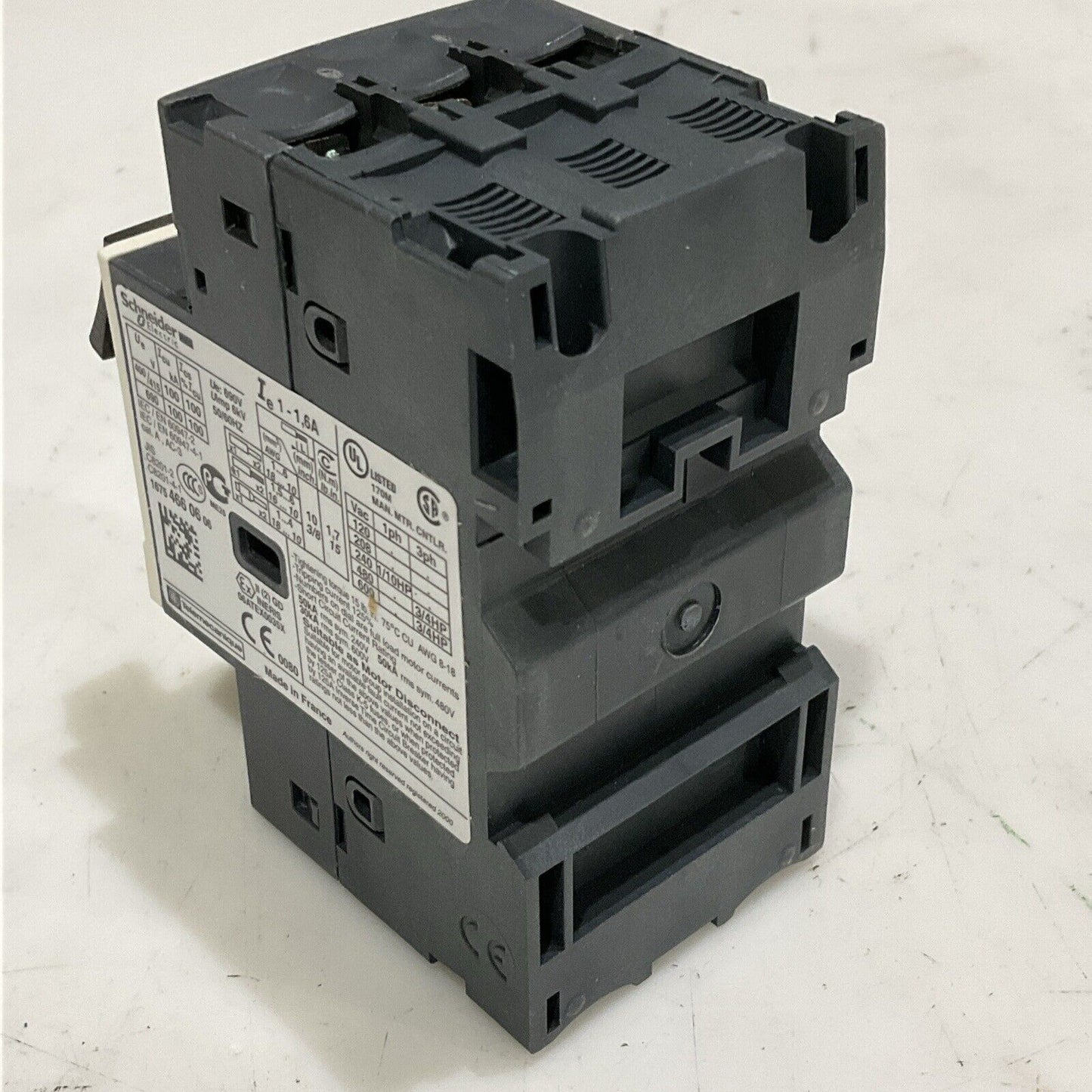 SCHNEIDER ELECTRIC GVSME06 MOTOR CIRCUIT BREAKER TESYS-034305 U3S