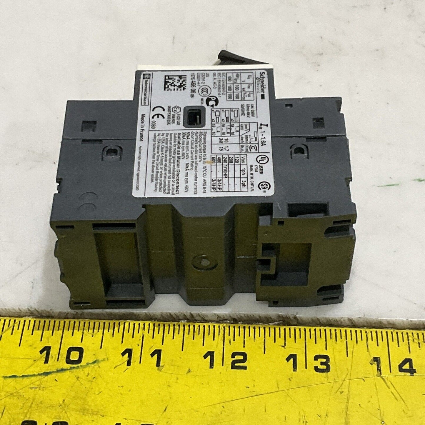 SCHNEIDER ELECTRIC GVSME06 MOTOR CIRCUIT BREAKER TESYS-034305 U3S