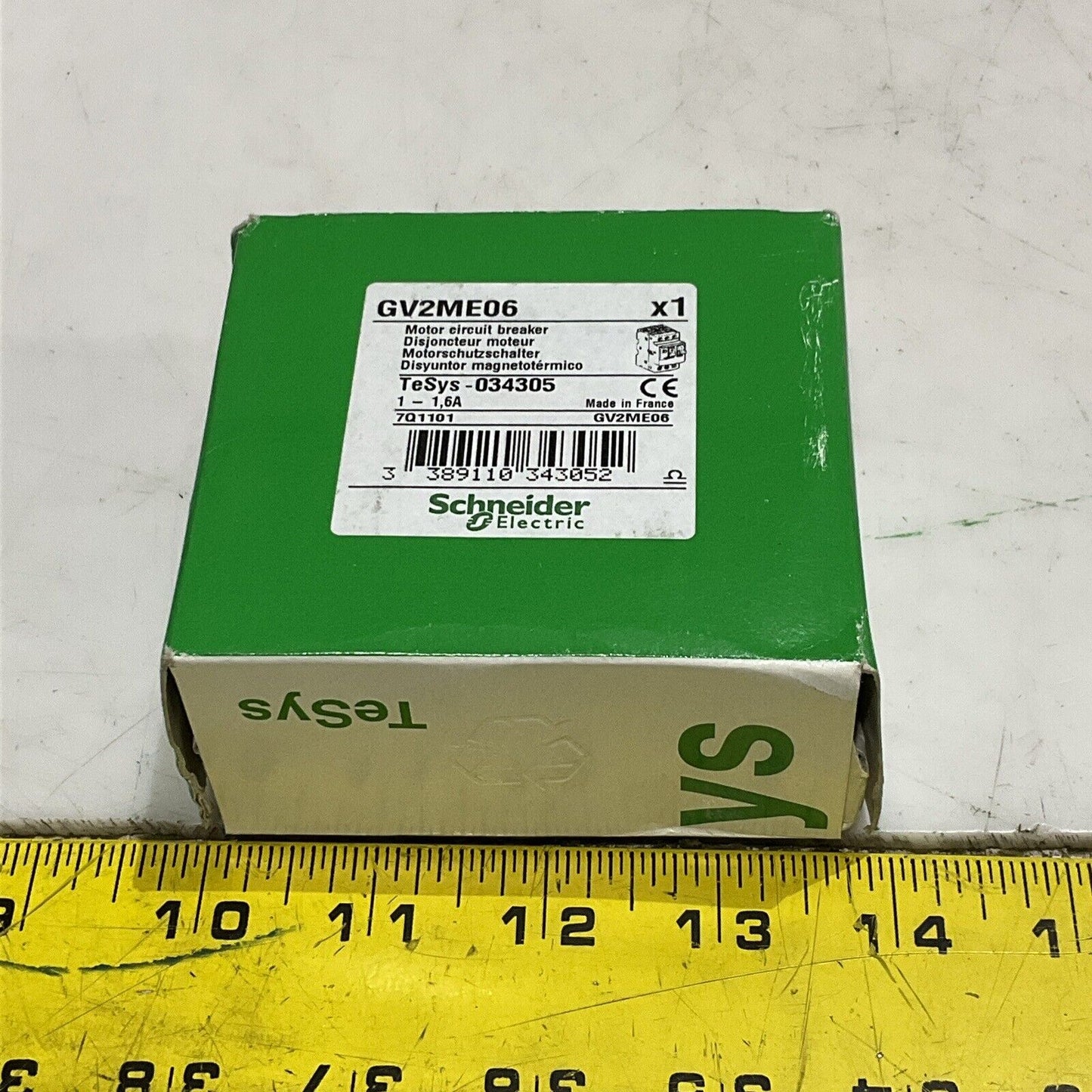 SCHNEIDER ELECTRIC GVSME06 MOTOR CIRCUIT BREAKER TESYS-034305 U3S