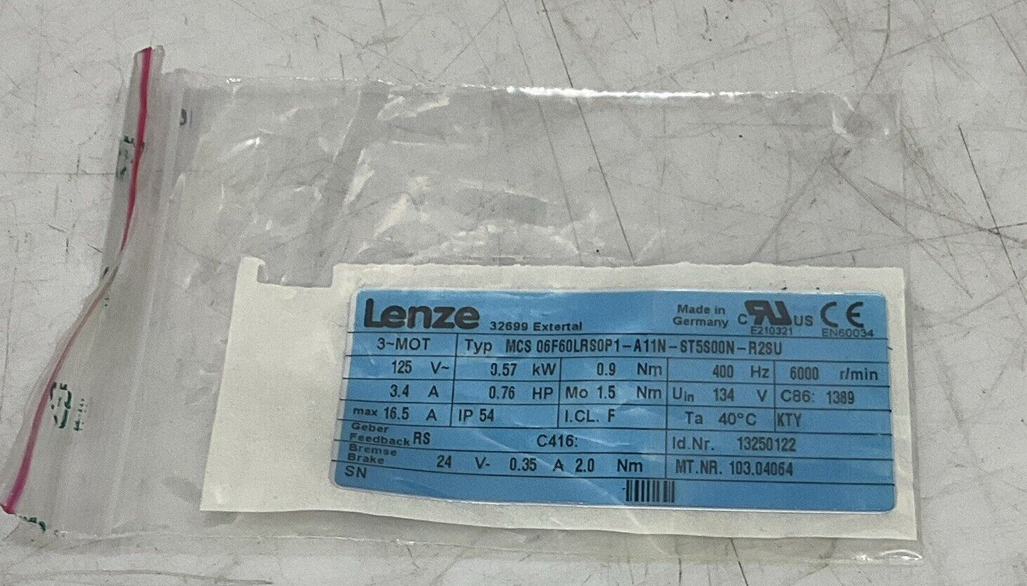 LENZE MCS 06F60LRS0P1-A11N-ST5S00N-R2SU SERVO MOTOR U3S