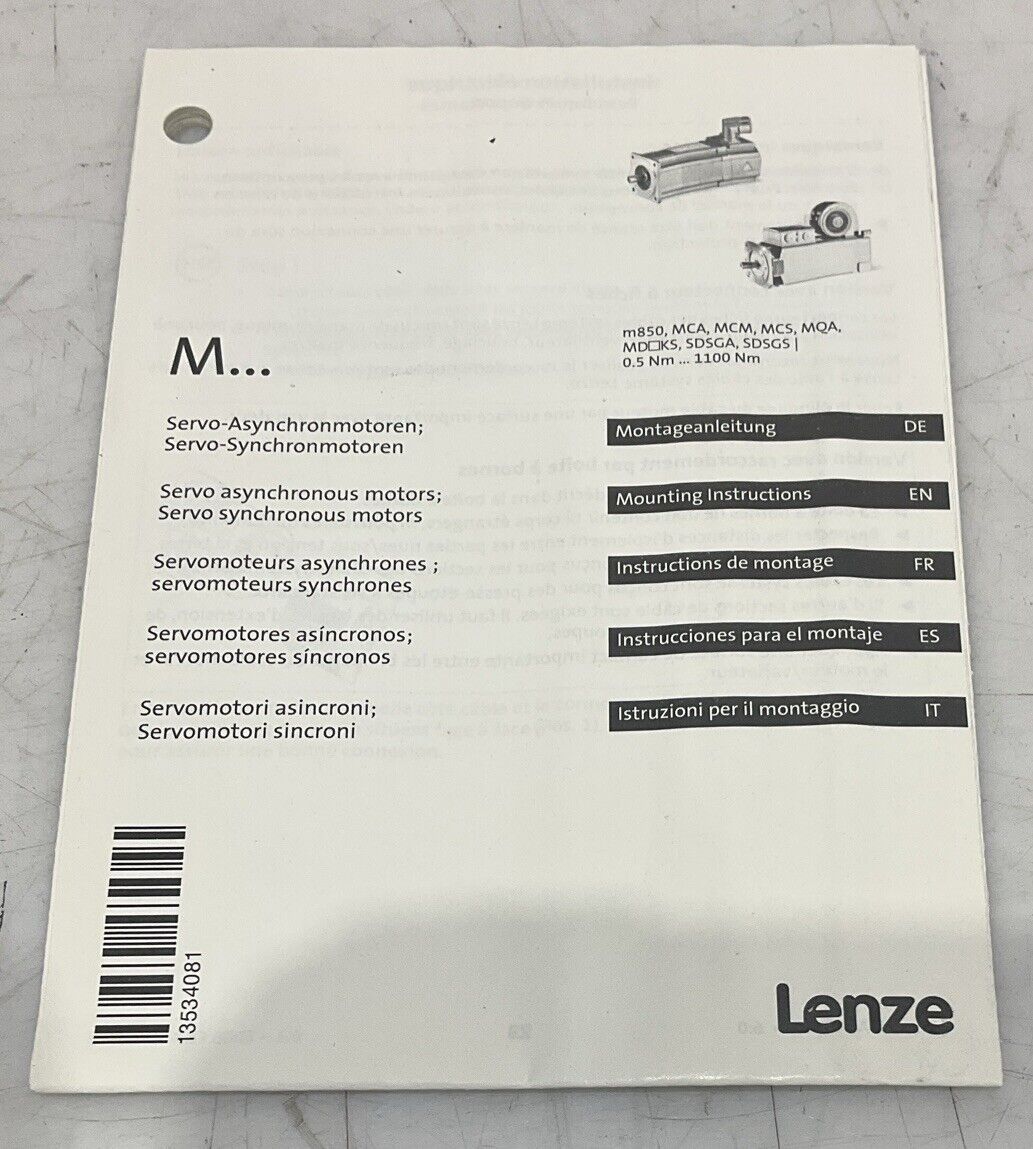 LENZE MCS 06I60LRS0P1-A11N-ST5S00N-R2SU SERVO MOTOR U3S