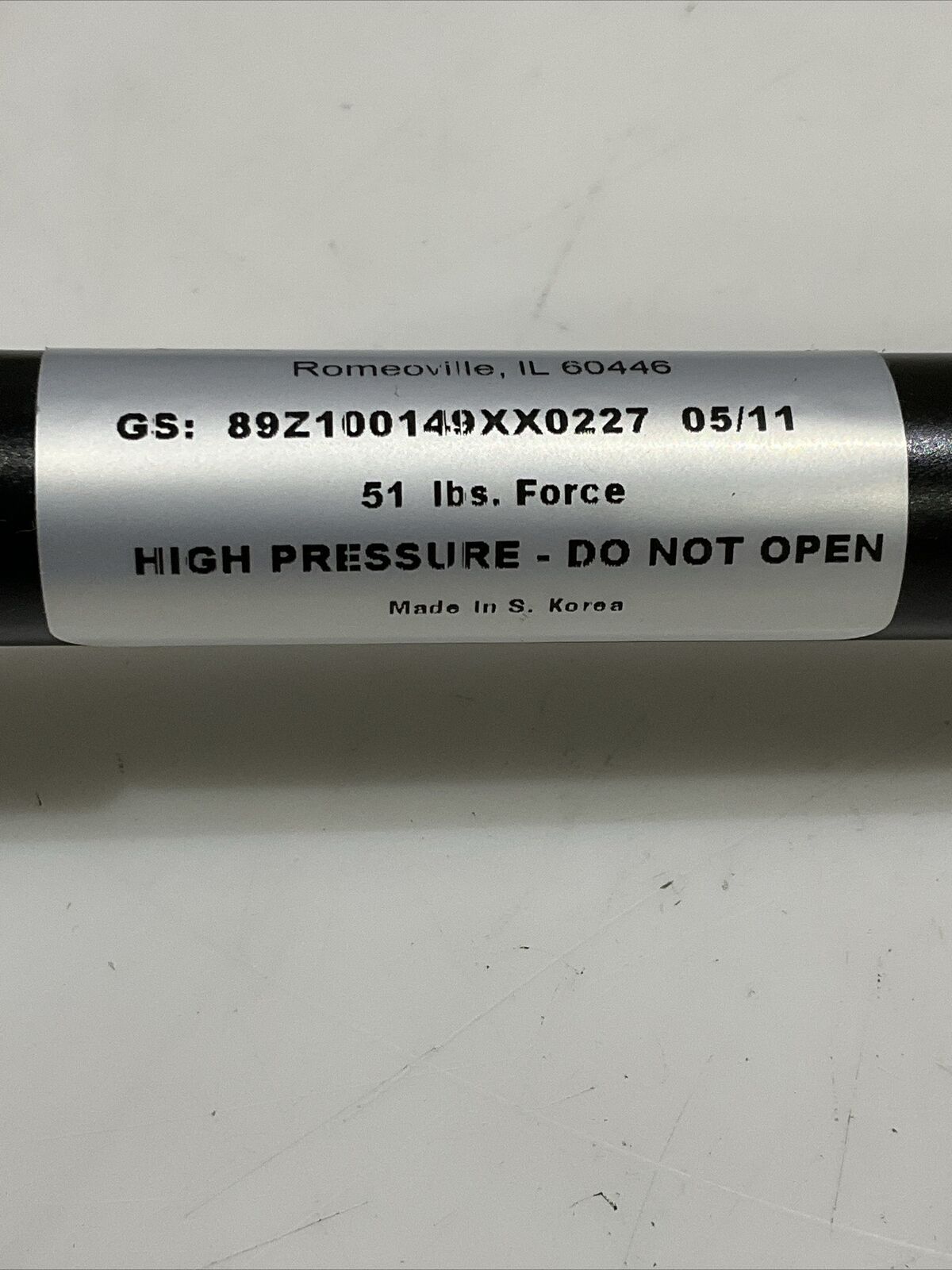 IGS VOLUMELINE 89Z100149XX0227 05/11 HIGH PRESSUE GAS SPRING 51LBS U3S