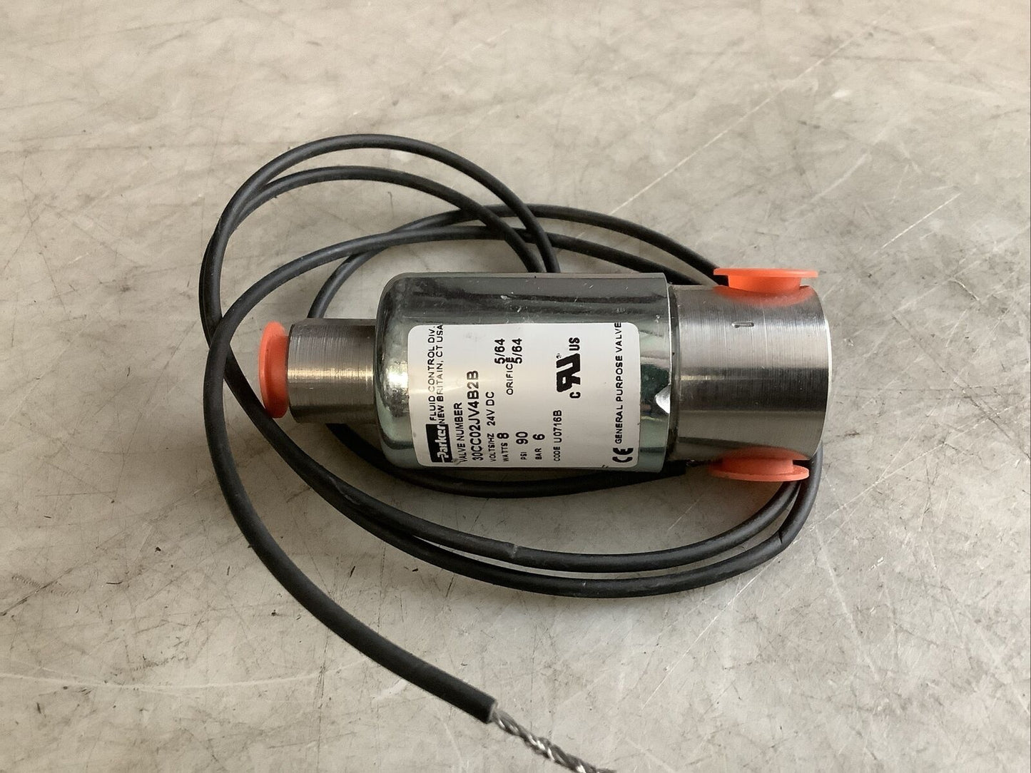 PARKER 30CC02JV4B2B SOLENOID VALVE 5/64IN 24VDC 8W 90PSI RM6 - LOT OF 2