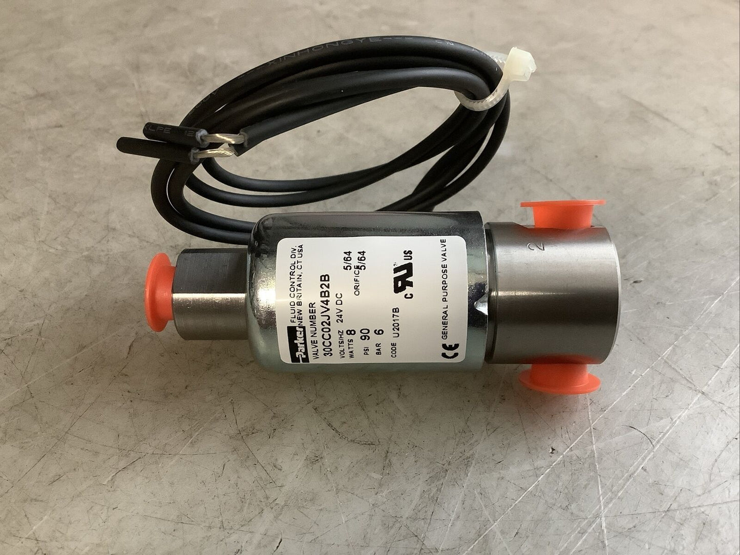 PARKER 30CC02JV4B2B SOLENOID VALVE 3-WAY 24VDC 5/64IN RM6