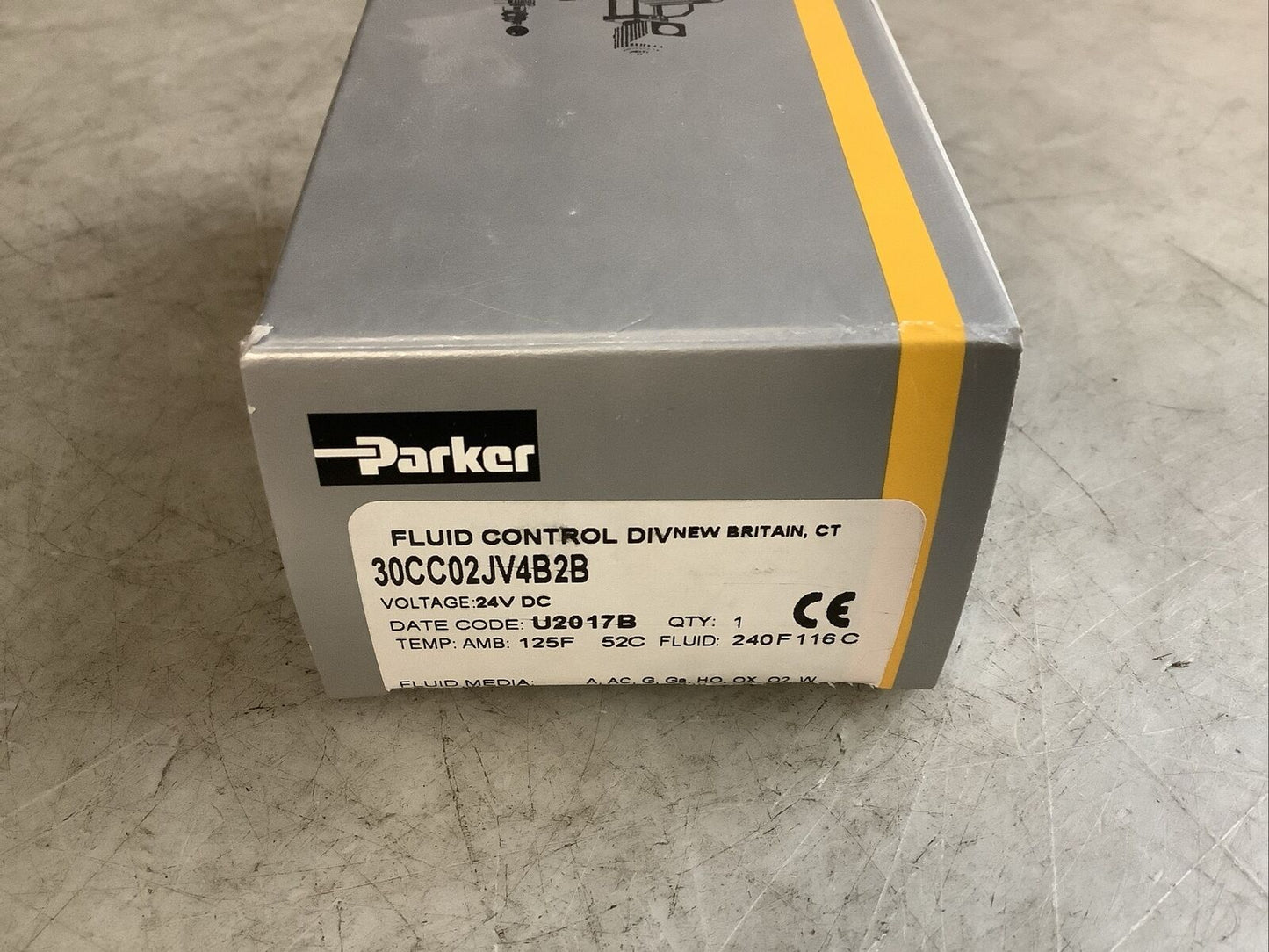 PARKER 30CC02JV4B2B SOLENOID VALVE 3-WAY 24VDC 5/64IN RM6