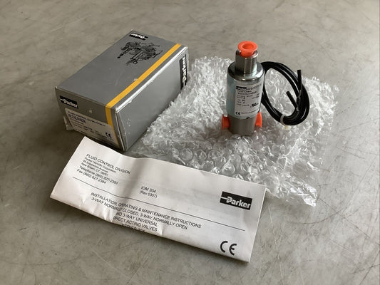 PARKER 30CC02JV4B2B SOLENOID VALVE 3-WAY 24VDC 5/64IN RM6