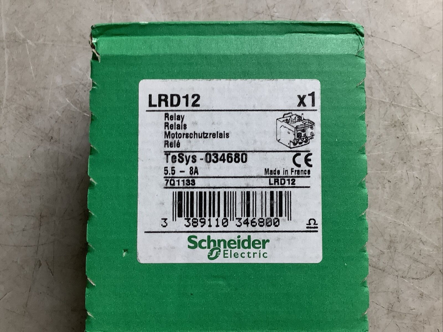 SCHNEIDER ELECTRIC LRD12 RELAY 5.5-8A U3S - LOT OF 3