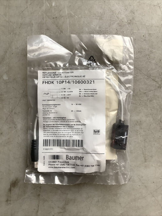 BAUMER FHDK 10P14/10600321 DIFFUSE SENSOR U3S